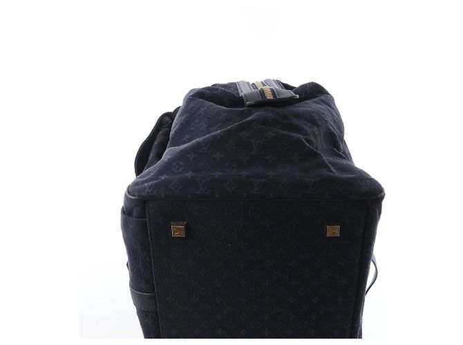 Borsa a Spalla Louis Vuitton Claudine Mini Lin Monogram Blu Navy M42321 - vista 9