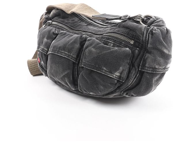 Sac bandoulière en denim délavé à poches multiples Diesel Multi-Pkts Multipocket en Gris - vue 2