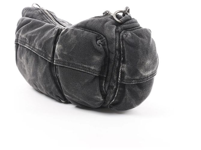 Sac bandoulière en denim délavé à poches multiples Diesel Multi-Pkts Multipocket en Gris - vue 3