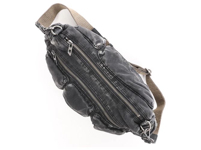 Sac bandoulière en denim délavé à poches multiples Diesel Multi-Pkts Multipocket en Gris - vue 6