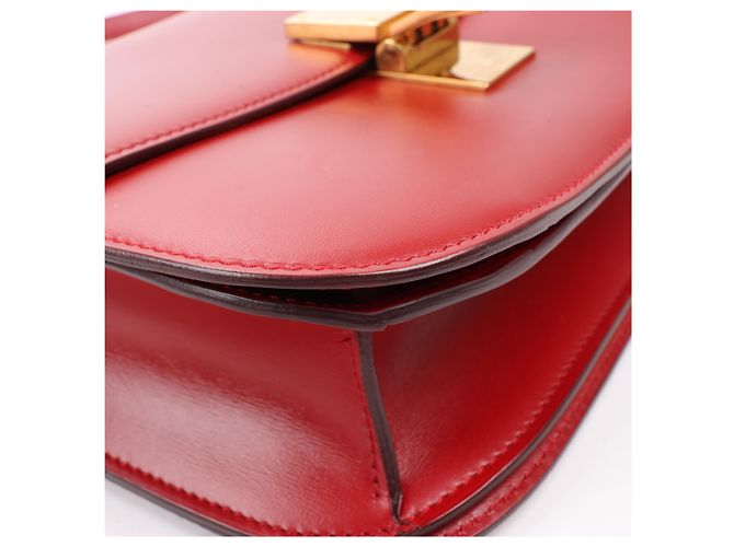 Céline Borsa a tracolla CELINE Classic Box Medium in pelle rossa Rosso - vista 10