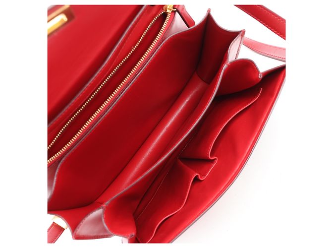 Céline Borsa a tracolla CELINE Classic Box Medium in pelle rossa Rosso - vista 14