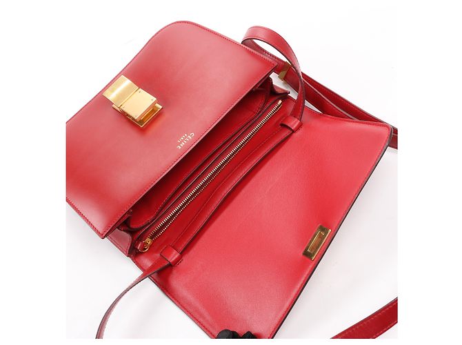 Céline Borsa a tracolla CELINE Classic Box Medium in pelle rossa Rosso - vista 15