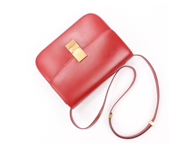 Céline Borsa a tracolla CELINE Classic Box Medium in pelle rossa Rosso - vista 7