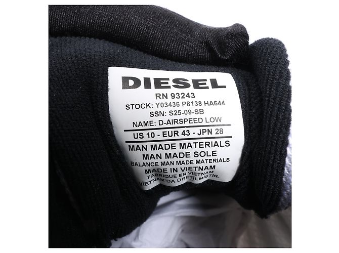 Baskets Diesel D-Airspeed Low-Striped en ripstop enduit Argent, Taille 43 EU Gris - vue 14