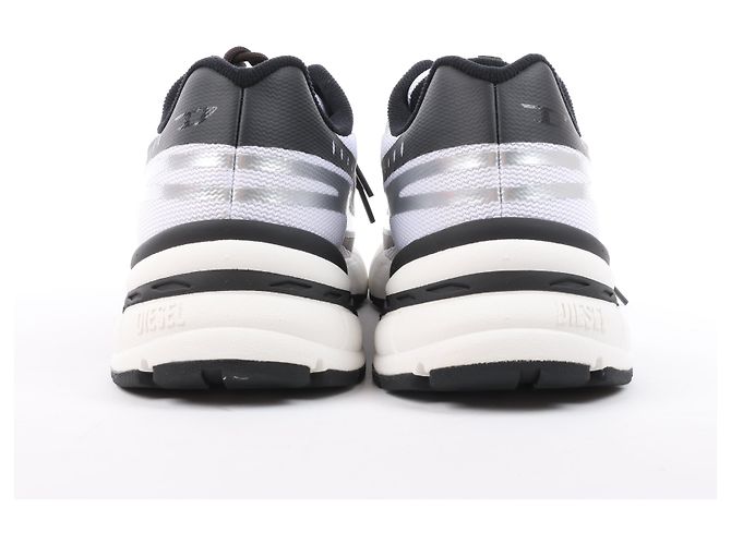 Baskets Diesel D-Airspeed Low-Striped en ripstop enduit Argent, Taille 43 EU Gris - vue 7