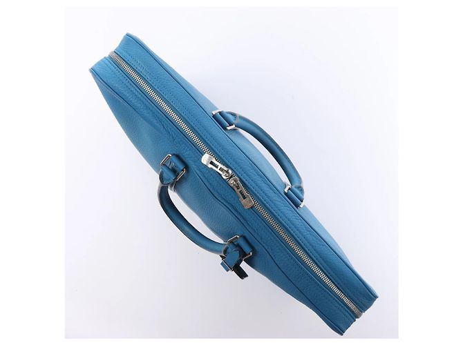 Borsa Louis Vuitton Porte Documents Voyages Cuir Taurillon Blue M56000 - vista 13