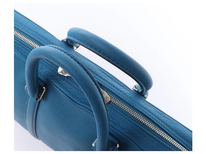 Borsa Louis Vuitton Porte Documents Voyages Cuir Taurillon Blue M56000 - vista 15