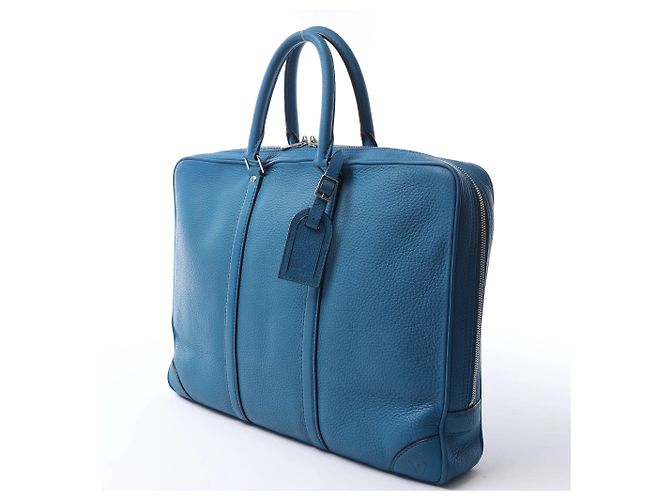 Borsa Louis Vuitton Porte Documents Voyages Cuir Taurillon Blue M56000 - vista 2