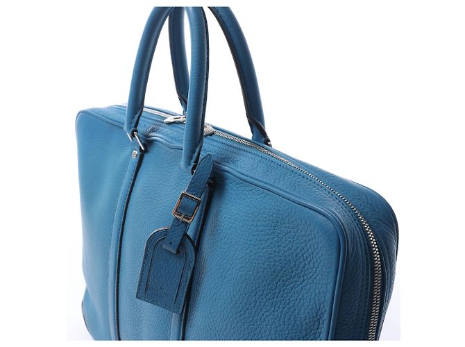 Borsa Louis Vuitton Porte Documents Voyages Cuir Taurillon Blue M56000 - vista 3