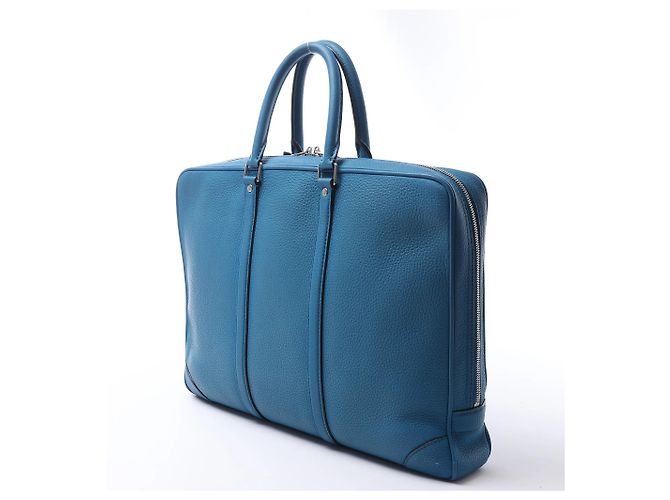 Borsa Louis Vuitton Porte Documents Voyages Cuir Taurillon Blue M56000 - vista 4