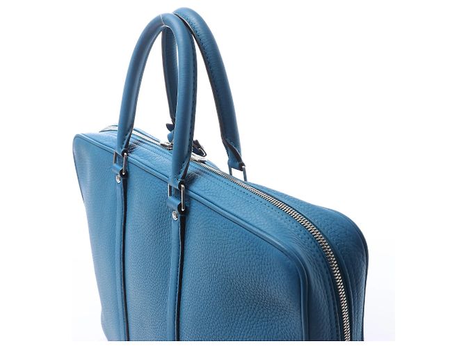 Borsa Louis Vuitton Porte Documents Voyages Cuir Taurillon Blue M56000 - vista 5