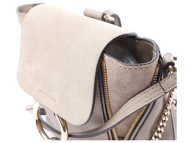 Chloé Zaino Chloe Faye in pelle e scamosciato Beige - vista 3