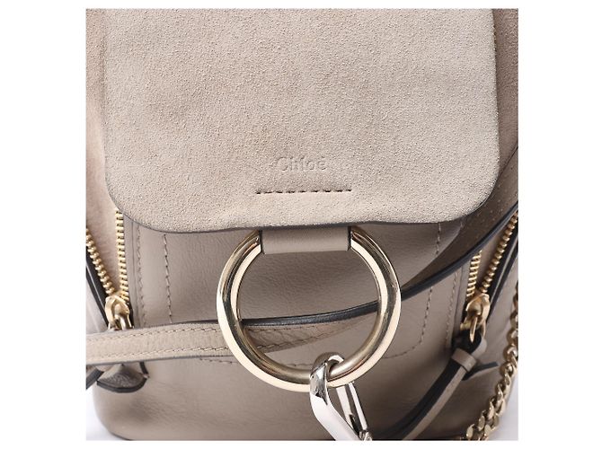 Chloé Zaino Chloe Faye in pelle e scamosciato Beige - vista 6