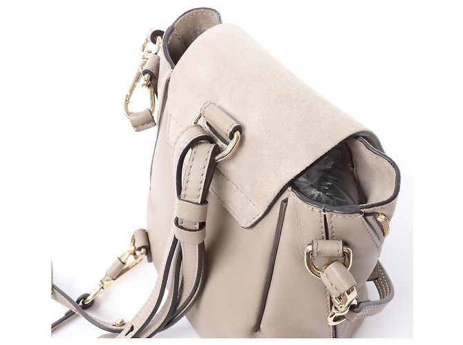 Chloé Zaino Chloe Faye in pelle e scamosciato Beige - vista 7
