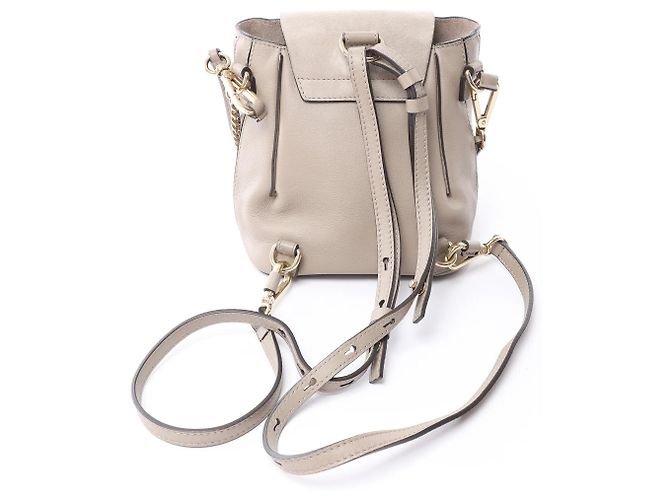 Chloé Zaino Chloe Faye in pelle e scamosciato Beige - vista 8