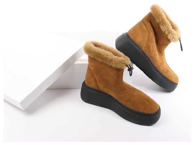 Autre Marque Botas Emma de shearling MARIA LUCA, Camel, Talla 37 EU Camello - vista 12
