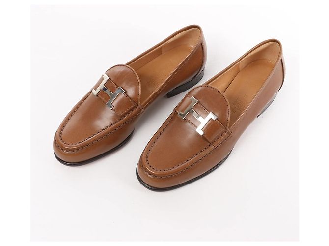Hermès Mocassino in pelle HERMES Constance, Marrone, Taglia 36 EU - vista 2