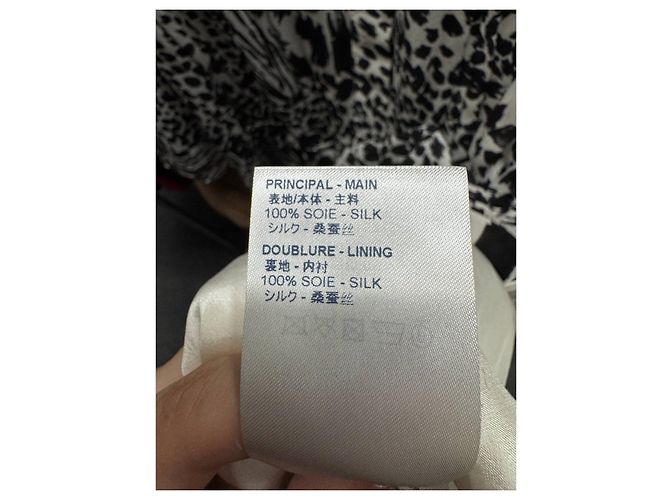 Louis Vuitton Plissiertes Seidenhemdkleid Schwarz & Weiß Größe 38 Gebraucht - Ansicht 7