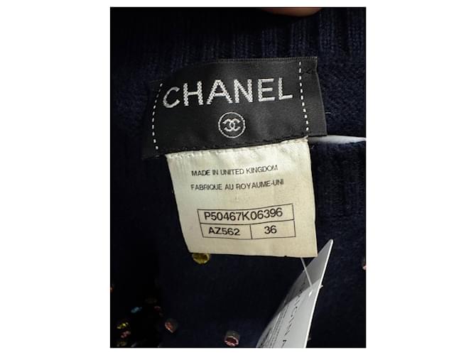 Timeless Luxuriöser blauer Kaschmir-Pullover Chanel 2014 Gr. 36 Gebraucht - Ansicht 10