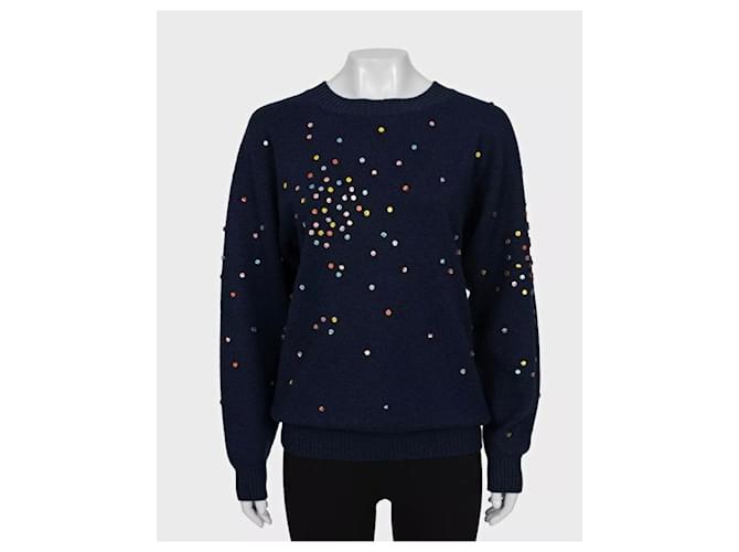 Timeless Luxuriöser blauer Kaschmir-Pullover Chanel 2014 Gr. 36 Gebraucht - Ansicht 2