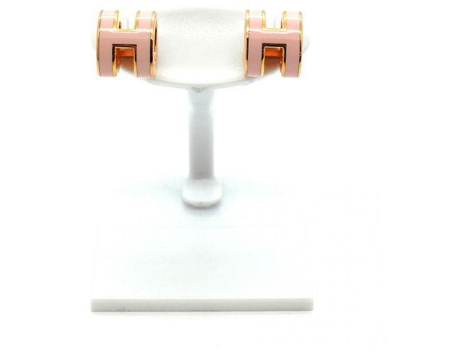 Hermès Hermes Mini Pop H Stecker-Ohrringe Pink Golden - Ansicht 2