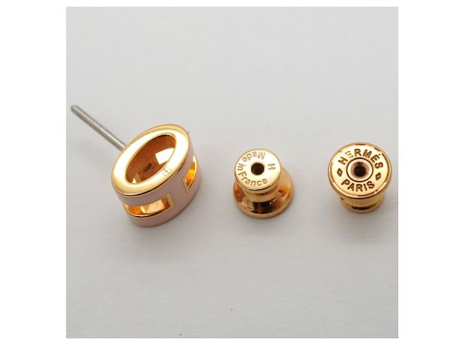 Hermès Hermes Mini Pop H Stecker-Ohrringe Pink Golden - Ansicht 4