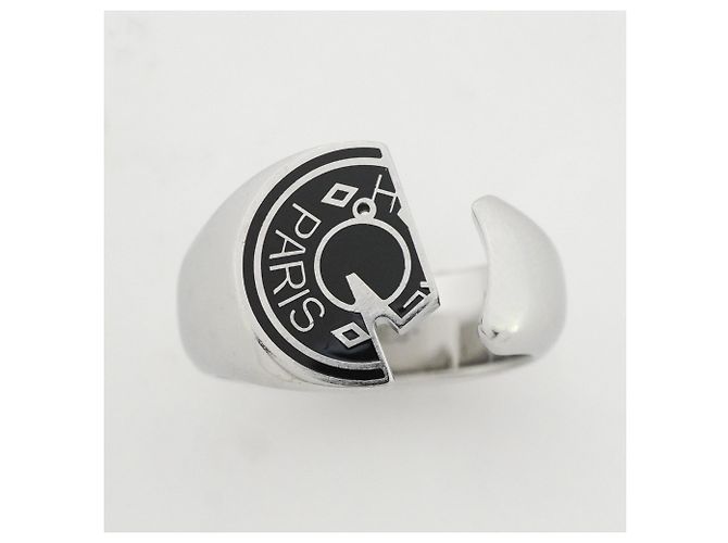 Ring Hermès Anello Carousel Hermes Nero Argento - vista 2