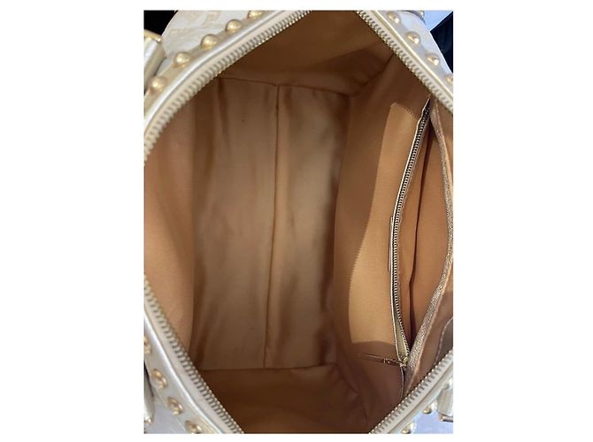 Medusa Borsa a mano Versace Greca in pelle e tessuto Bianco D'oro - vista 6