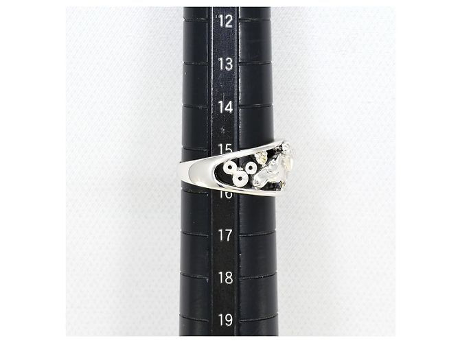 Autre Marque 18K Weißgold-Ring mit gelbem Diamanten Golden - Ansicht 9