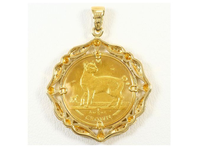 Autre Marque Pendente in oro giallo K24 e diamante D'oro - vista 3
