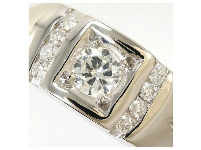Autre Marque Anello a fascia in platino e diamanti - vista 2
