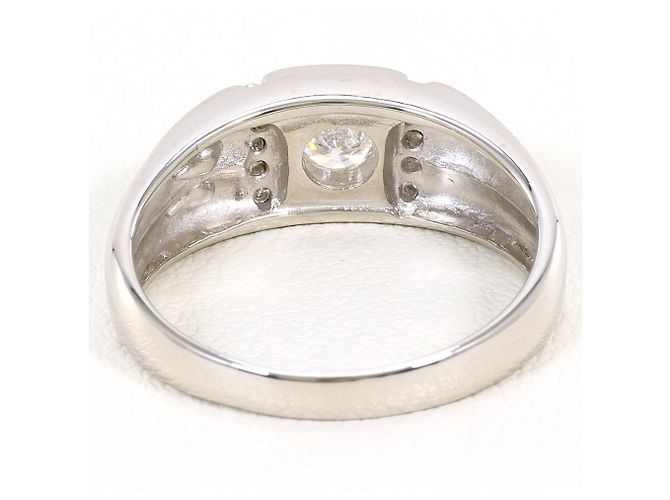 Autre Marque Anello a fascia in platino e diamanti - vista 4