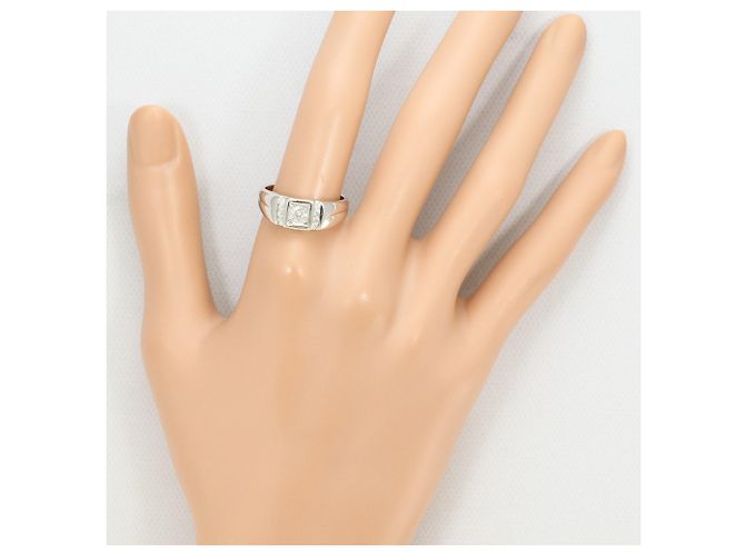 Autre Marque Anello a fascia in platino e diamanti - vista 7