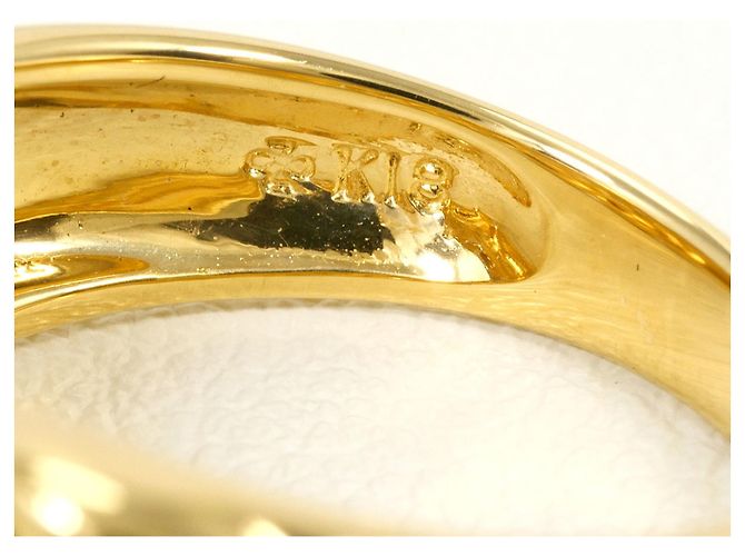 Autre Marque 18K Gelbgold-Ring mit braunem Diamanten Golden - Ansicht 5