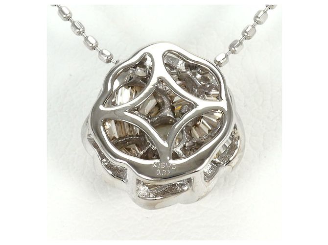 Autre Marque 18K Weißgoldkette mit braunem Diamanten Golden - Ansicht 3