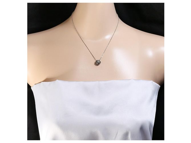 Autre Marque 18K Weißgoldkette mit braunem Diamanten Golden - Ansicht 5