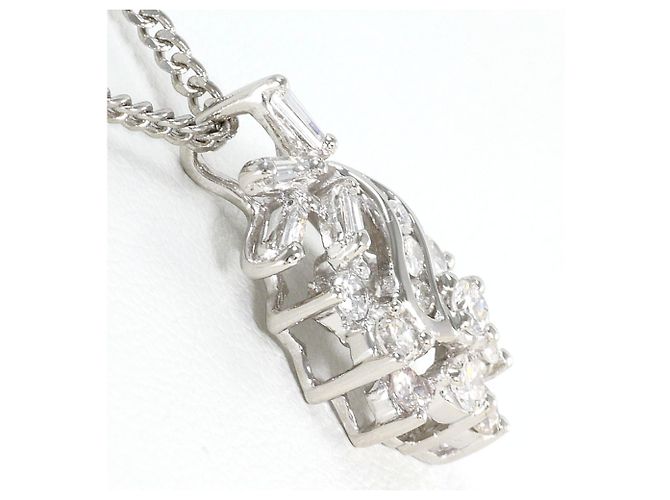 Autre Marque Platin-Halskette mit Diamant - Ansicht 2