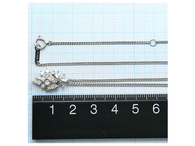 Autre Marque Platin-Halskette mit Diamant - Ansicht 5