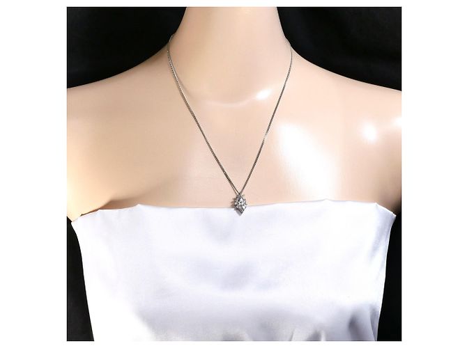 Autre Marque Platin-Halskette mit Diamant - Ansicht 6