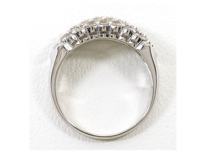 Autre Marque Bague anneau en platine 950 avec diamant - vue 3