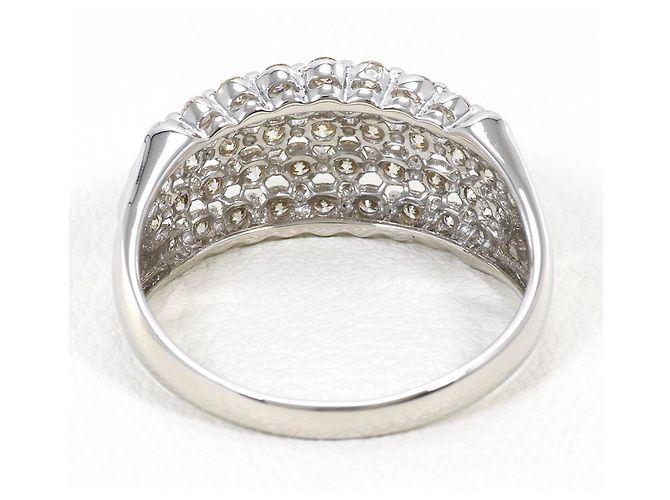 Autre Marque Bague anneau en platine 950 avec diamant - vue 4