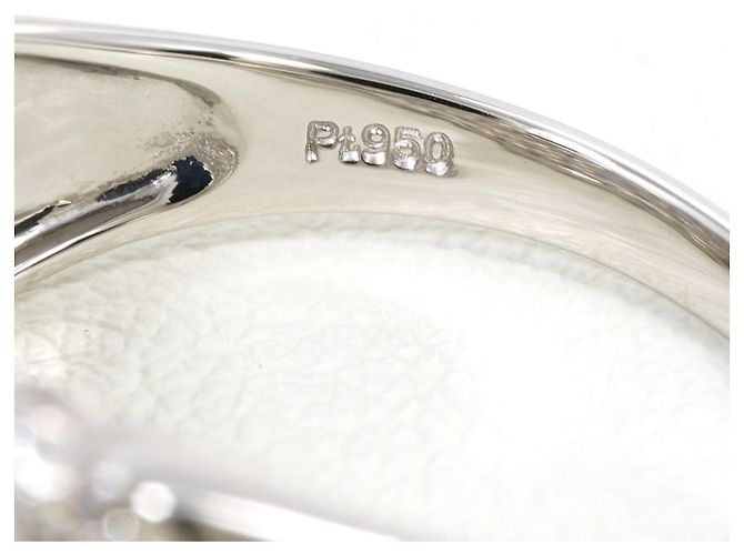 Autre Marque Bague anneau en platine 950 avec diamant - vue 5