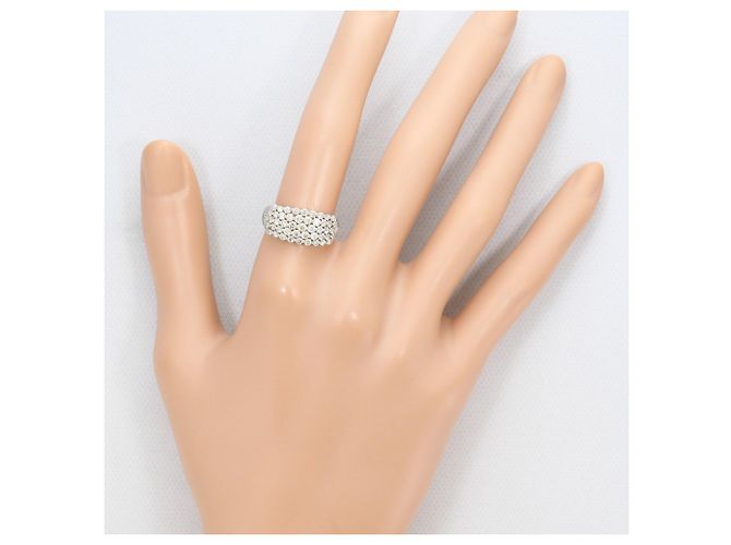 Autre Marque Bague anneau en platine 950 avec diamant - vue 7