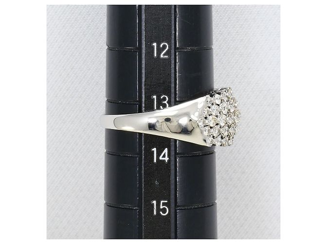 Autre Marque Bague anneau en platine 950 avec diamant - vue 8