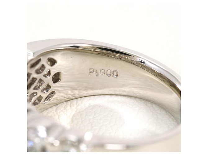 Autre Marque PT900 Platinring mit Diamant - Ansicht 5