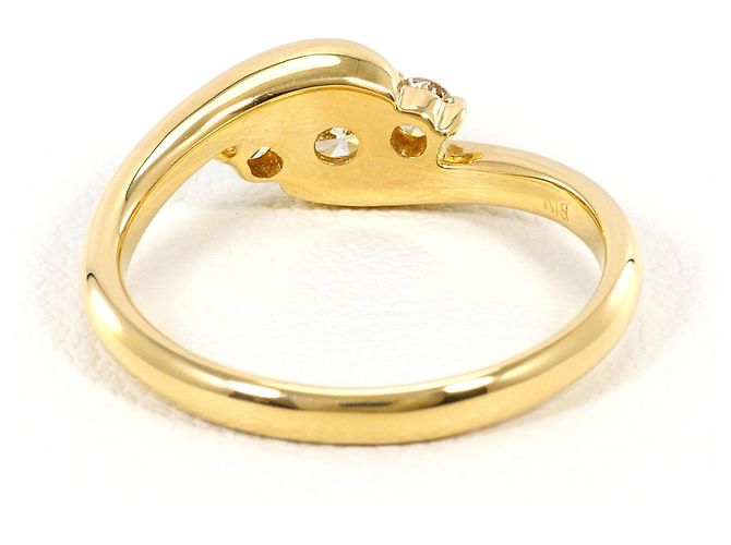 Autre Marque 18K Gelbgold-Ring mit Diamant Golden - Ansicht 4