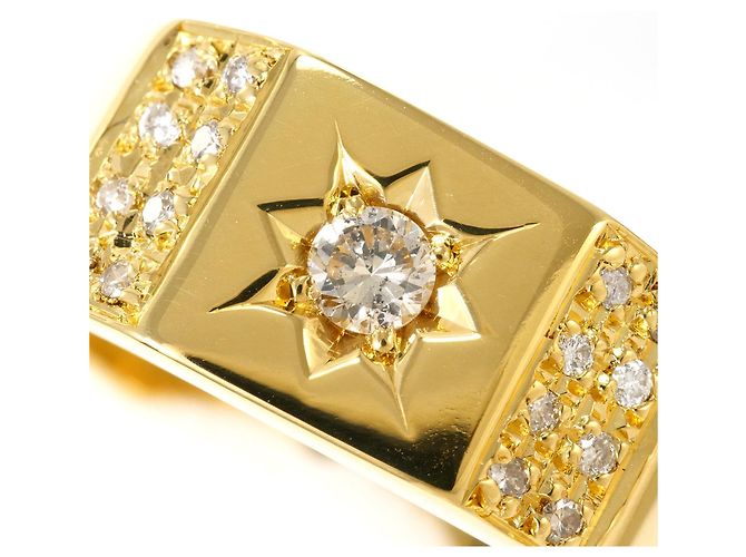 Autre Marque 18K Gelbgold-Ring mit Diamant Golden - Ansicht 2