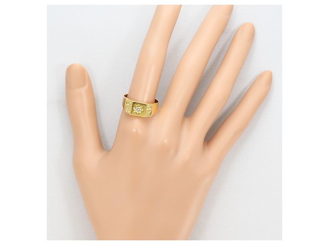 Autre Marque 18K Gelbgold-Ring mit Diamant Golden - Ansicht 7