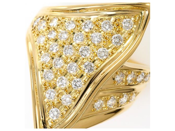 Autre Marque 18K Gelbgold-Ring mit Diamant Golden - Ansicht 2